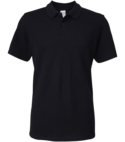 Gildan 64800 Softstyle Adult Double Pique Polo Shirt - Black - 2XL